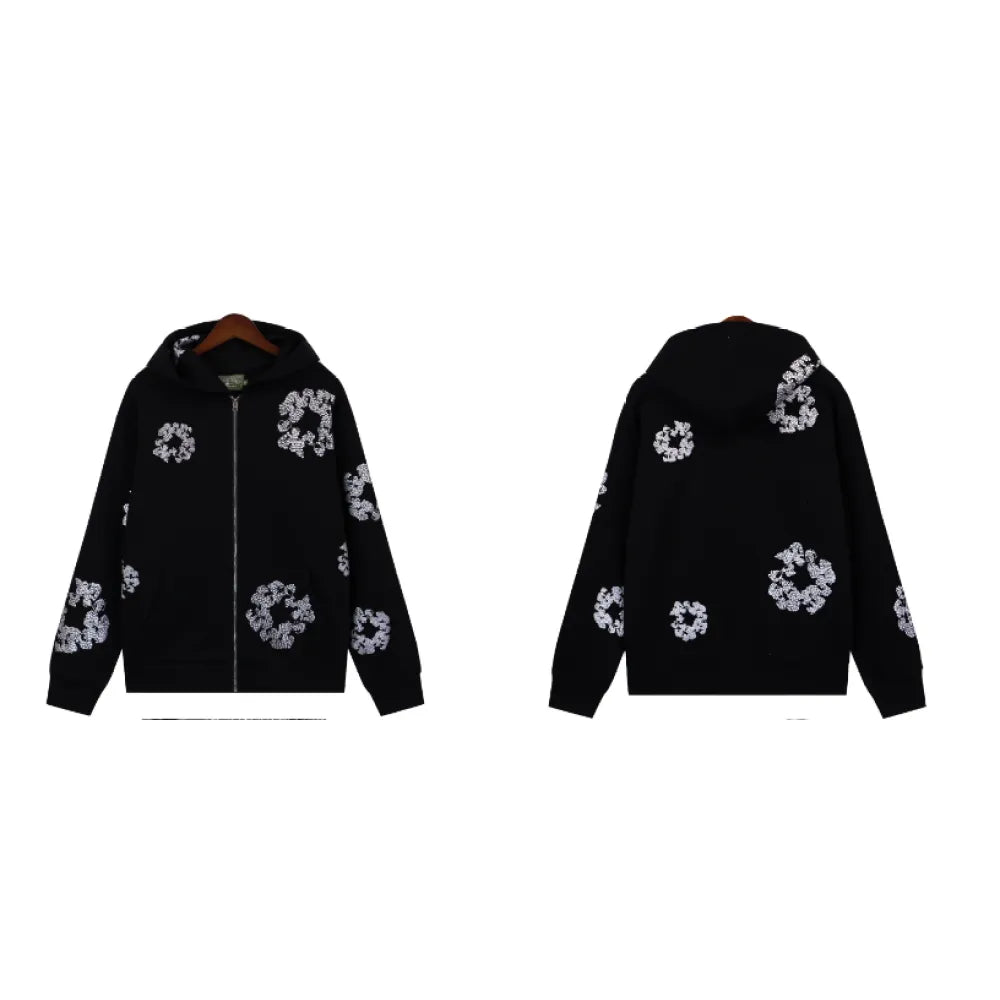 DNM TRS Cashmere Swarovski Cotton Wreath Zip Hoodie & Sweatpant Set