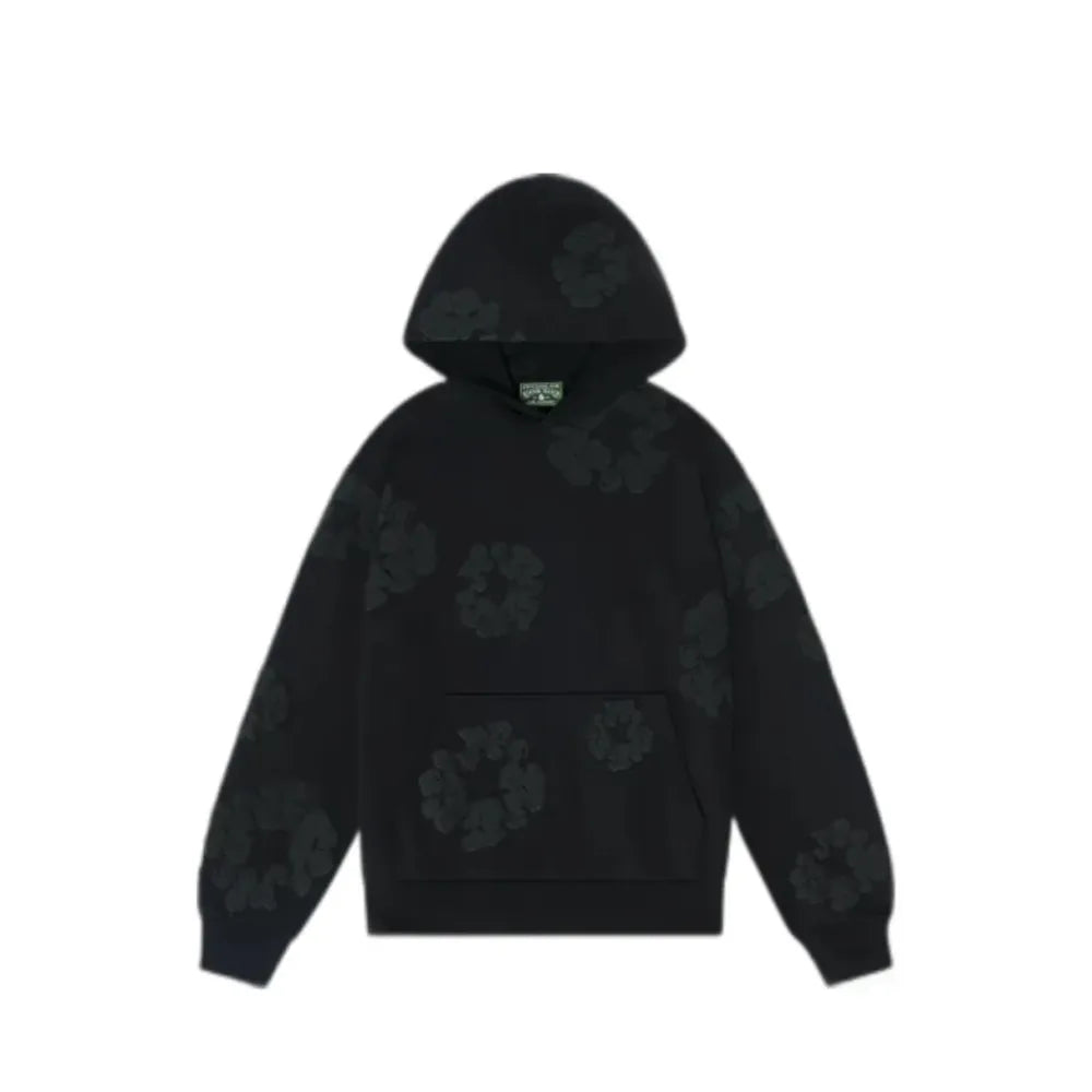 DNM TRS Cotton Wreath Hooded Sweatshirt Black Monochrome