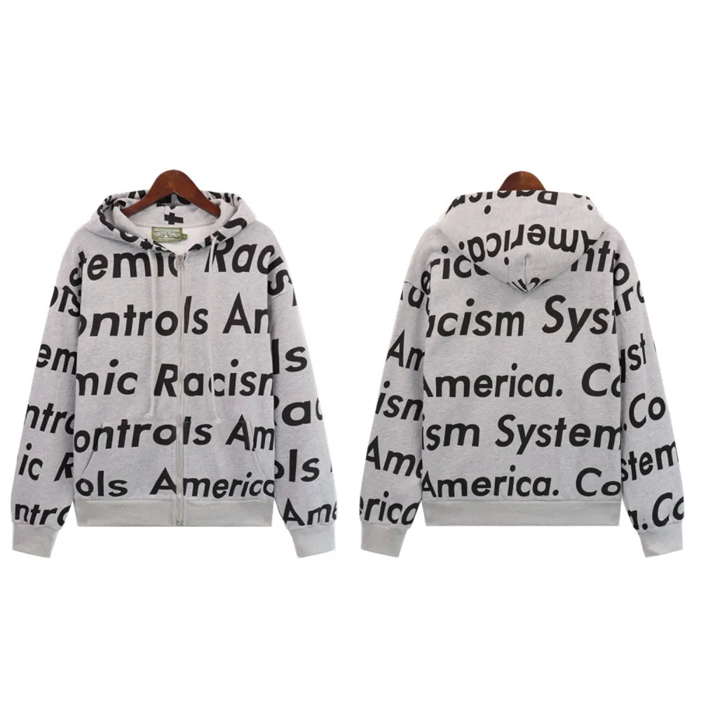 DNM TRS x Arthur Jafa Systemic Racism Controls America Zip Up Hoodie