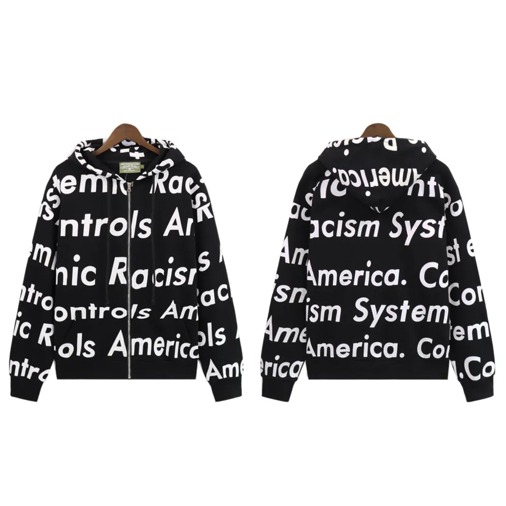 DNM TRS x Arthur Jafa Systemic Racism Controls America Zip Up Hoodie