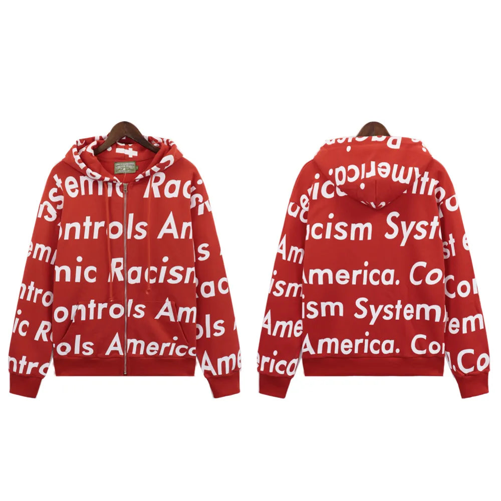 DNM TRS x Arthur Jafa Systemic Racism Controls America Zip Up Hoodie