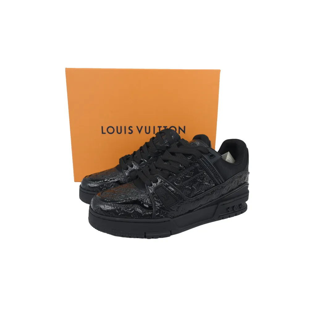 LV Black Lychee Patent Leather