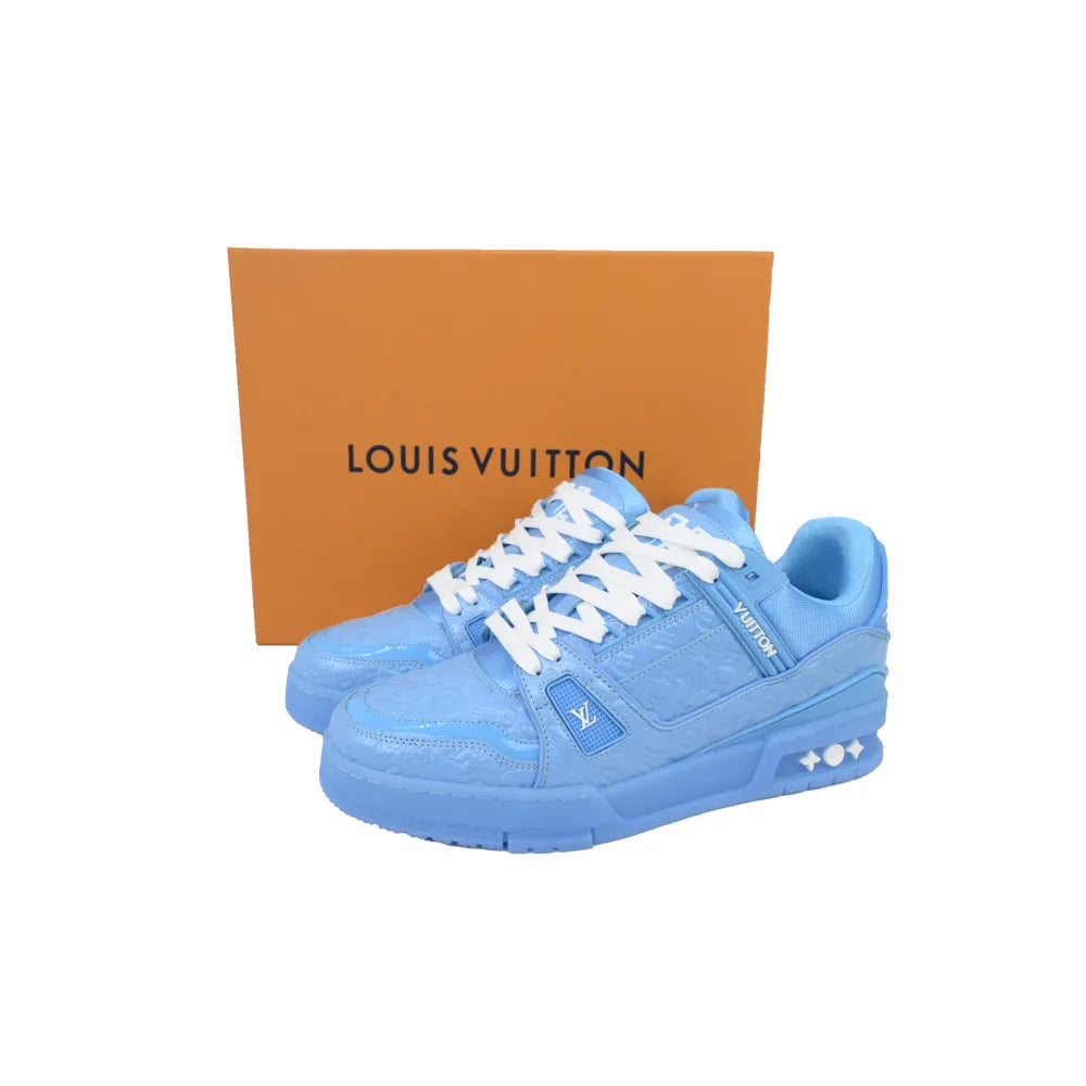 LV Blue Lychee Patent Leather