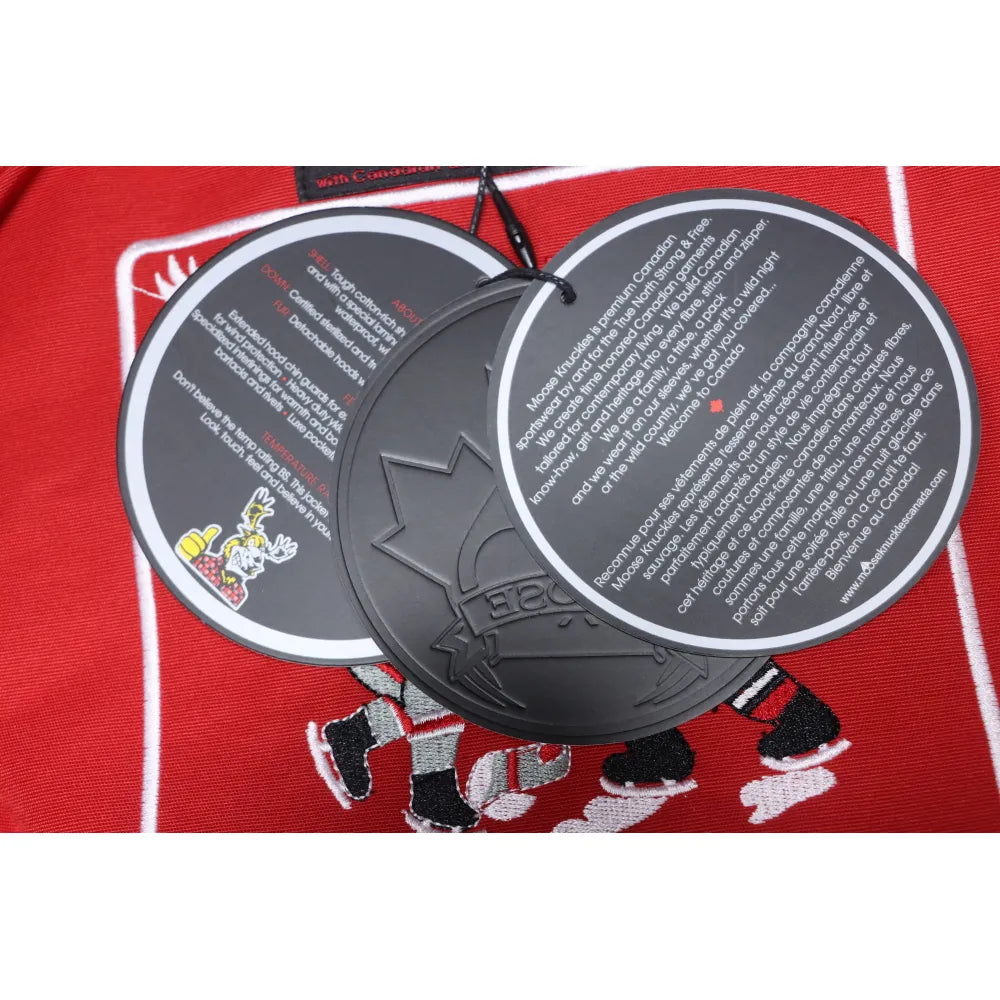 MK Men’s Balistic Bomber Zip-Up Fur Jacket Red