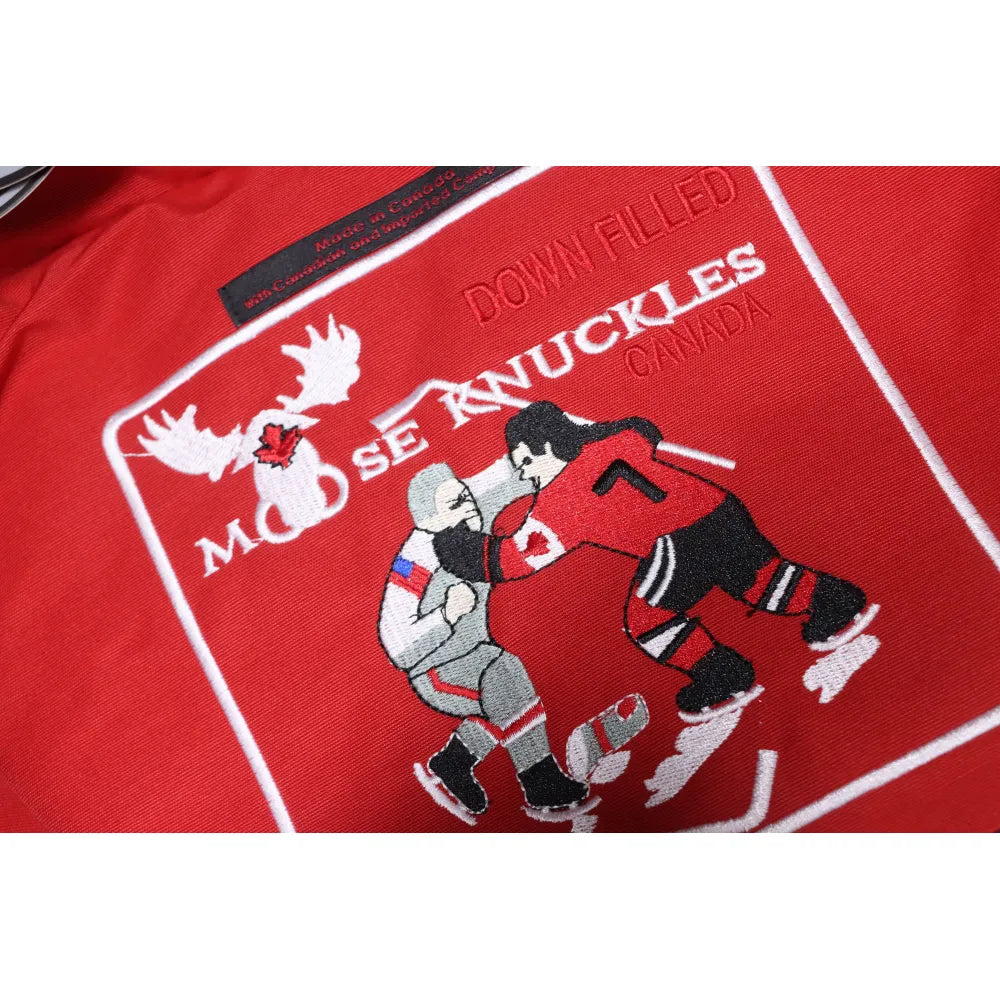 MK Men’s Balistic Bomber Zip-Up Fur Jacket Red