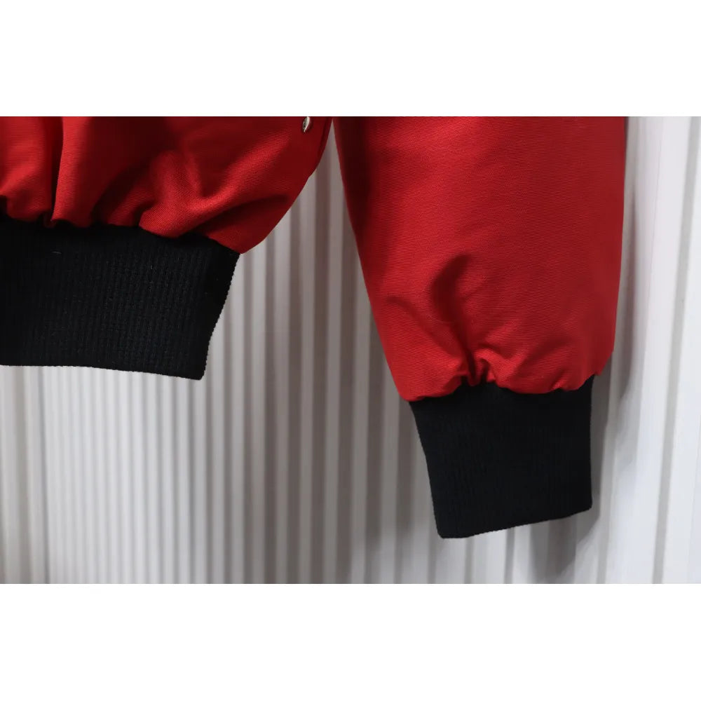 MK Men’s Balistic Bomber Zip-Up Fur Jacket Red