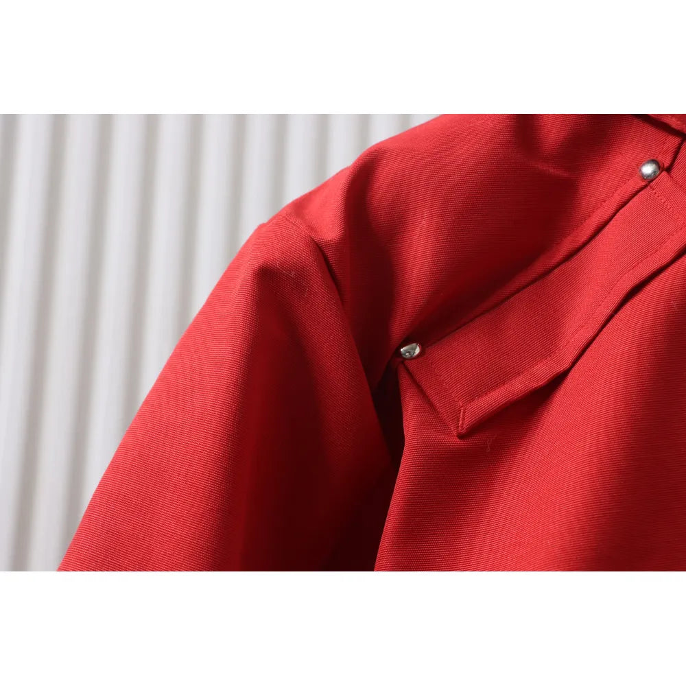 MK Men’s Balistic Bomber Zip-Up Fur Jacket Red