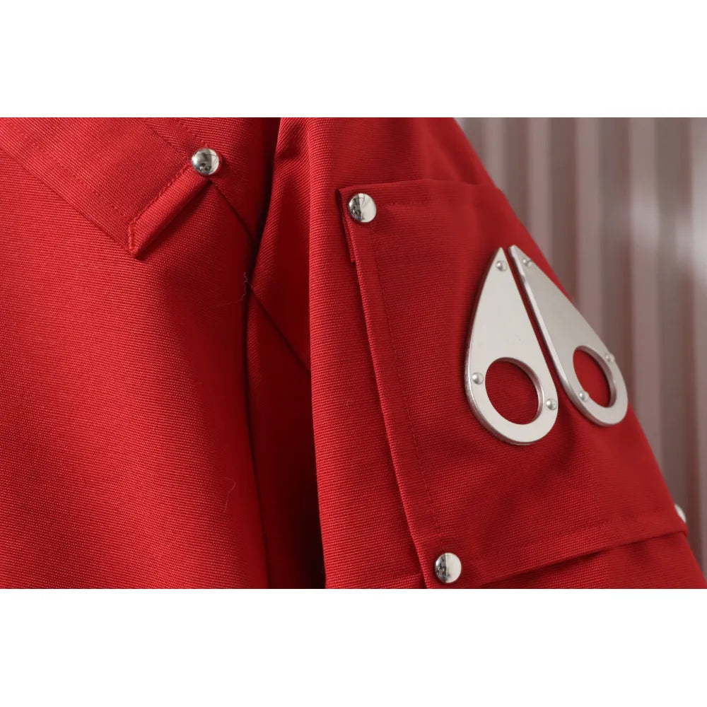 MK Men’s Balistic Bomber Zip-Up Fur Jacket Red