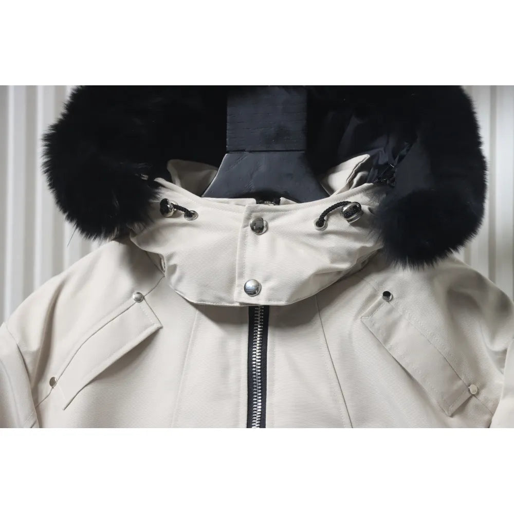 MK Men’s Balistic Bomber Zip-Up Fur Jacket White