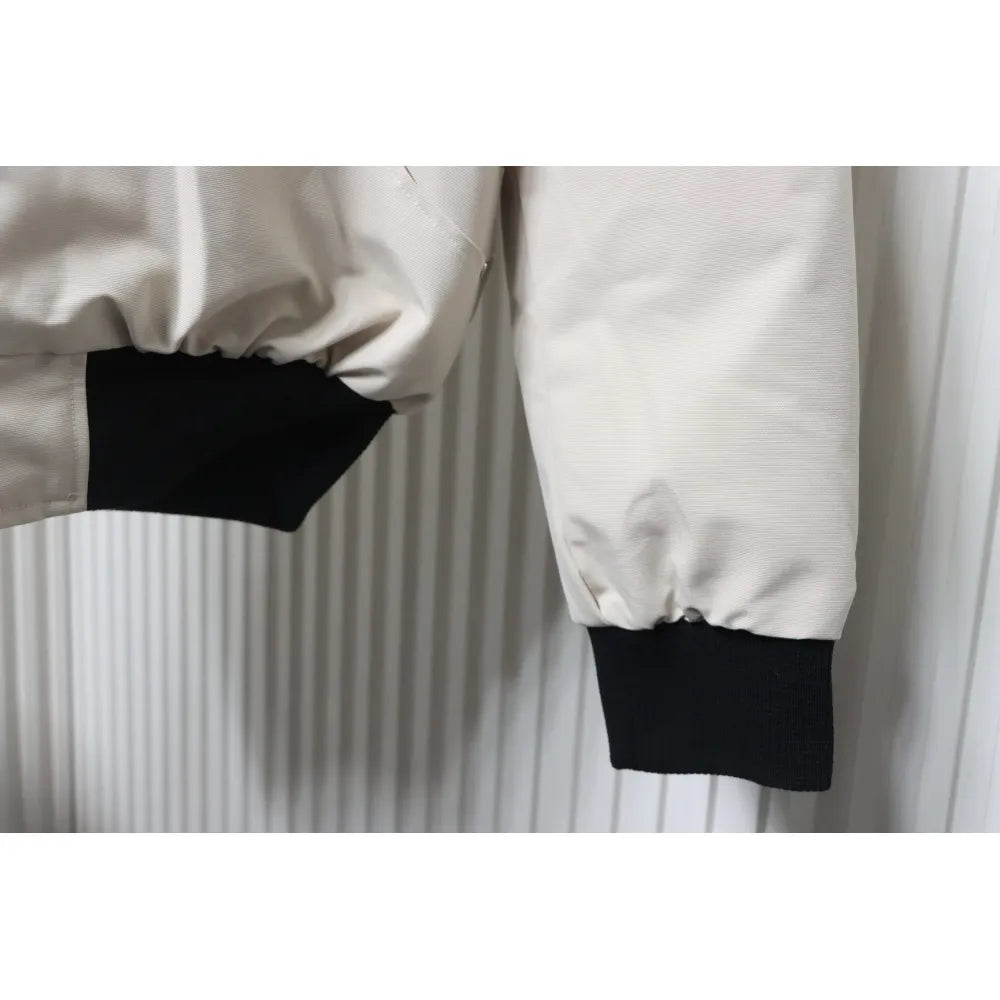 MK Men’s Balistic Bomber Zip-Up Fur Jacket White