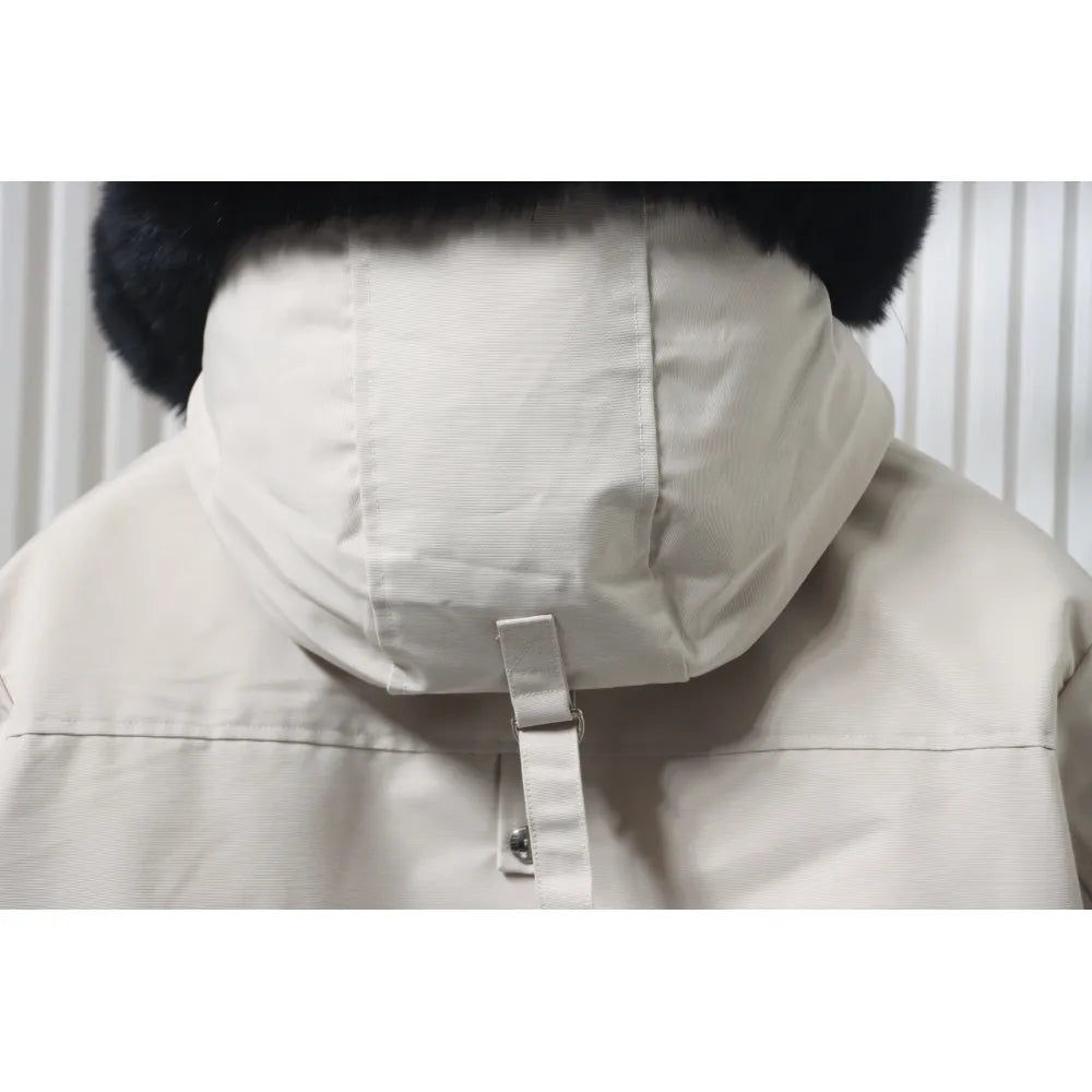 MK Men’s Balistic Bomber Zip-Up Fur Jacket White