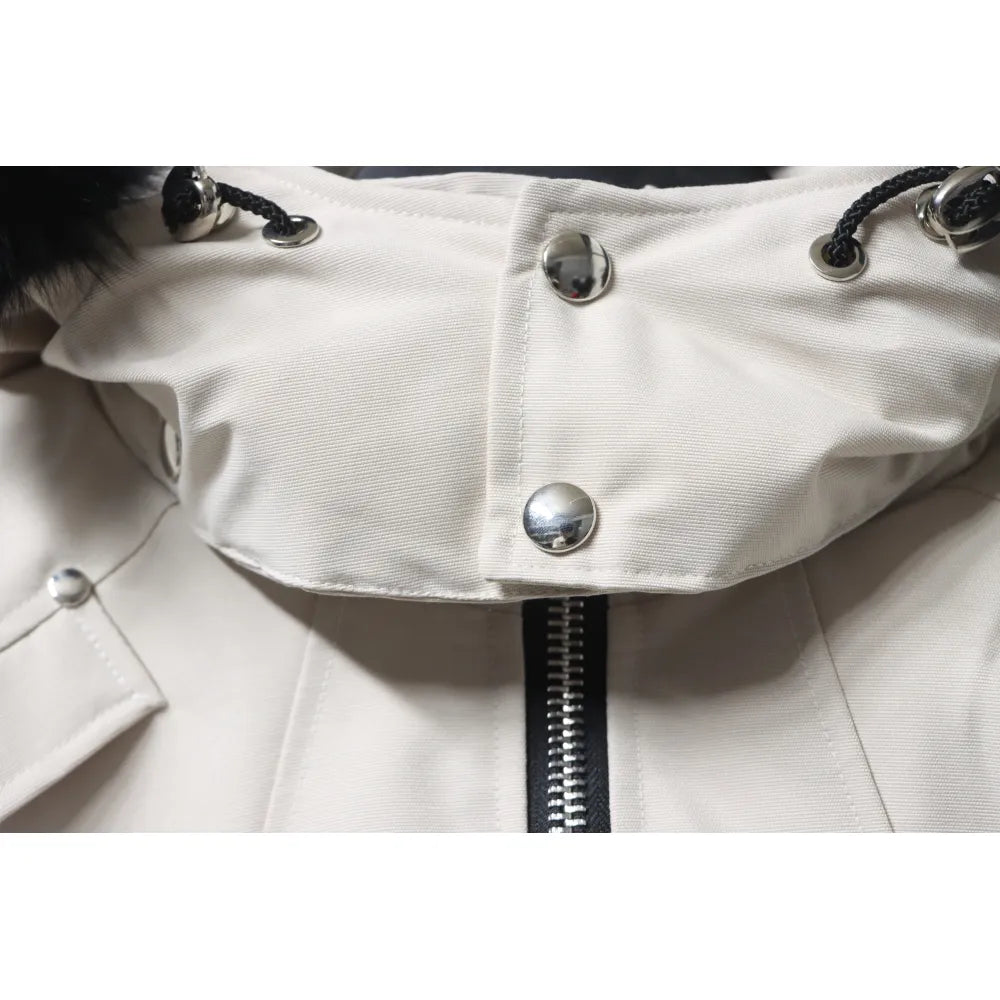 MK Men’s Balistic Bomber Zip-Up Fur Jacket White