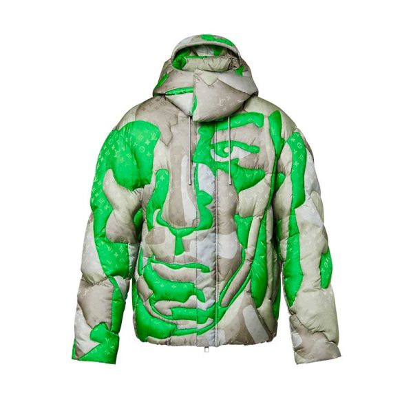 LV Jacket Patchworked Portrait Puffer